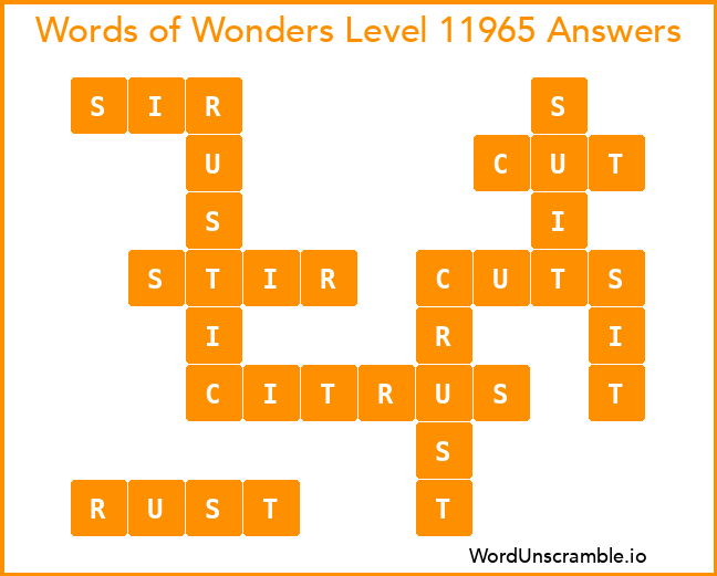 Words of Wonders Level 11965 Answers