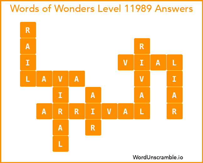 Words of Wonders Level 11989 Answers