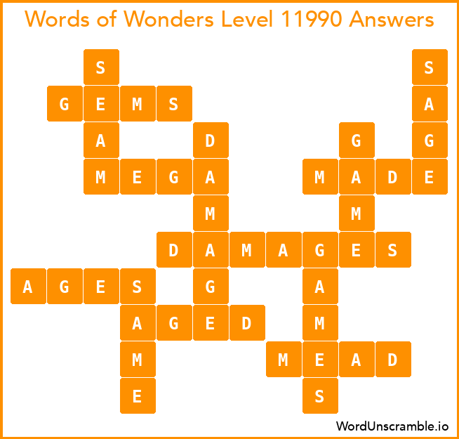 Words of Wonders Level 11990 Answers