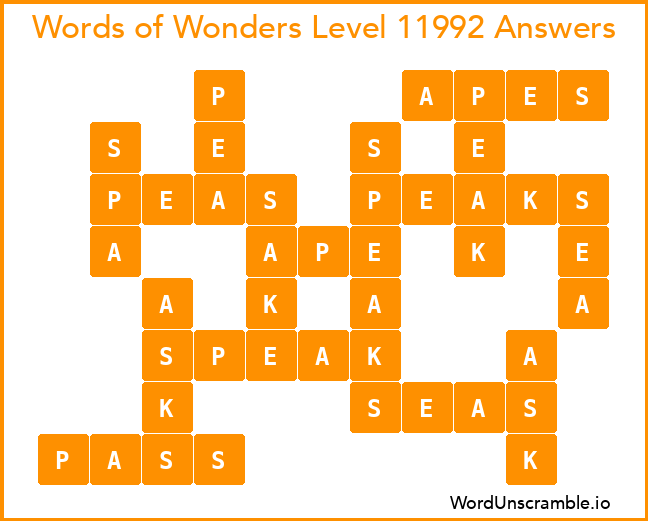 Words of Wonders Level 11992 Answers