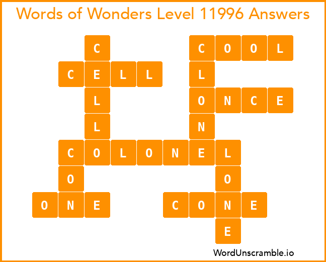 Words of Wonders Level 11996 Answers