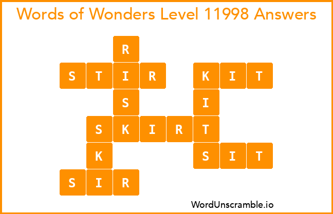 Words of Wonders Level 11998 Answers