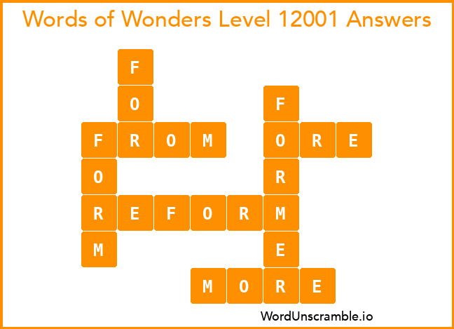 Words of Wonders Level 12001 Answers