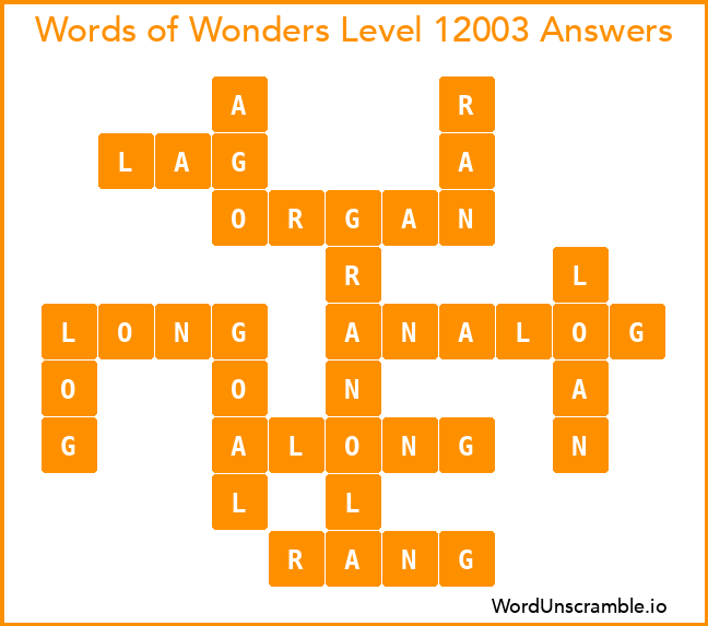 Words of Wonders Level 12003 Answers