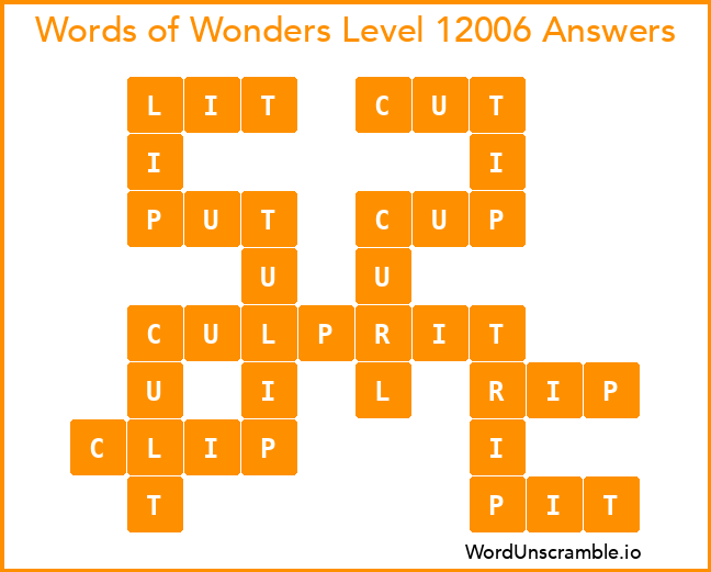 Words of Wonders Level 12006 Answers
