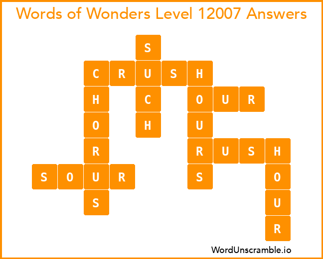 Words of Wonders Level 12007 Answers