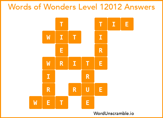 Words of Wonders Level 12012 Answers