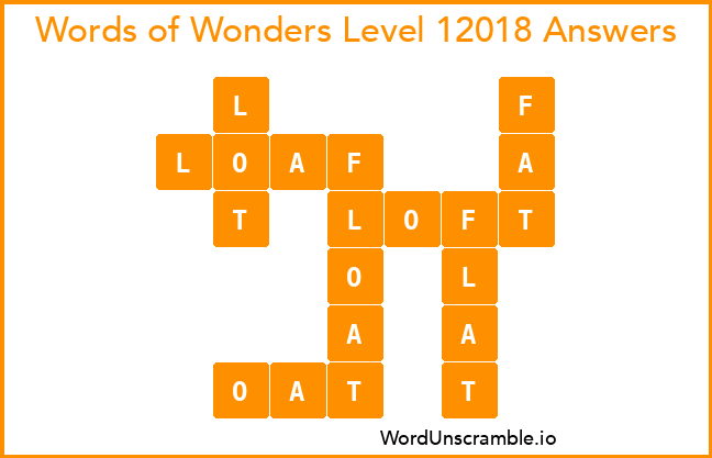 Words of Wonders Level 12018 Answers