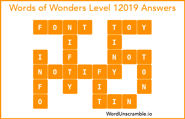 Words of Wonders Level 12019 Answers