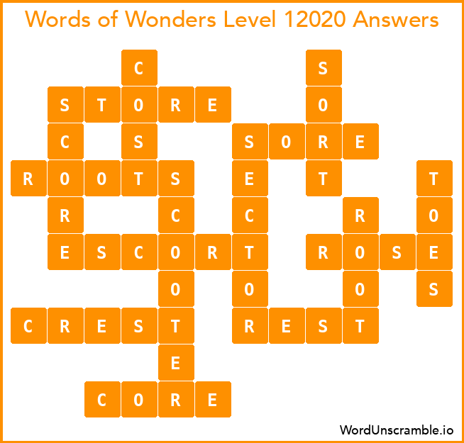 Words of Wonders Level 12020 Answers