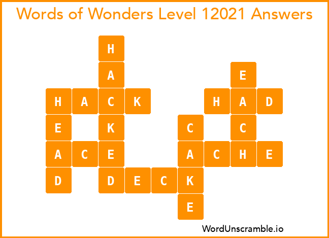 Words of Wonders Level 12021 Answers