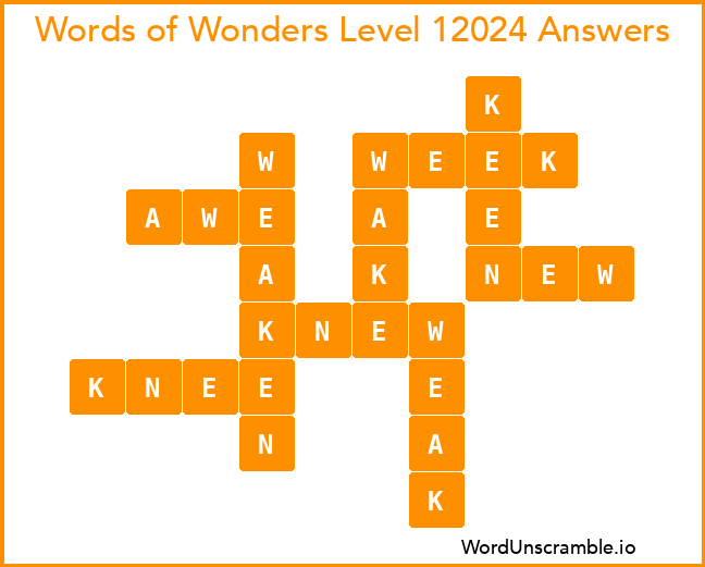 Words of Wonders Level 12024 Answers