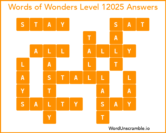 Words of Wonders Level 12025 Answers