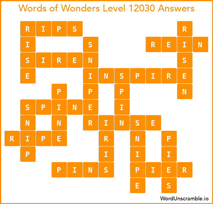 Words of Wonders Level 12030 Answers