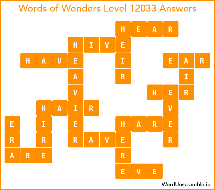 Words of Wonders Level 12033 Answers