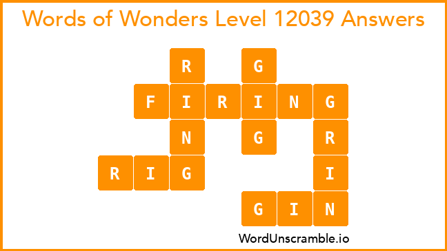 Words of Wonders Level 12039 Answers