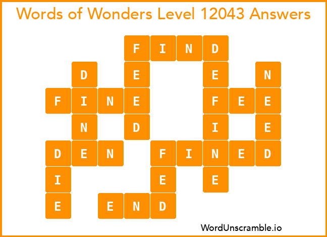 Words of Wonders Level 12043 Answers