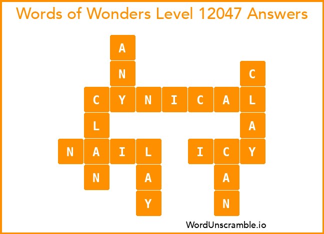 Words of Wonders Level 12047 Answers