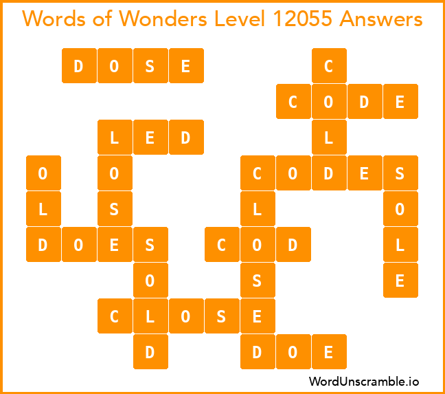 Words of Wonders Level 12055 Answers