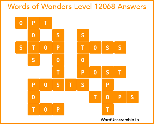 Words of Wonders Level 12068 Answers