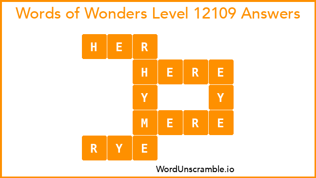 Words of Wonders Level 12109 Answers