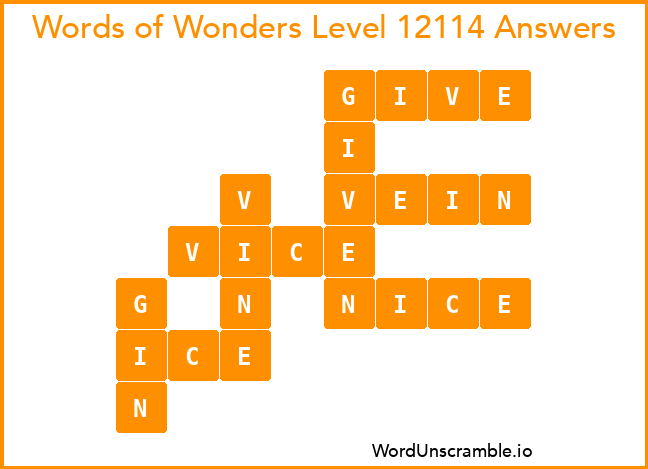 Words of Wonders Level 12114 Answers