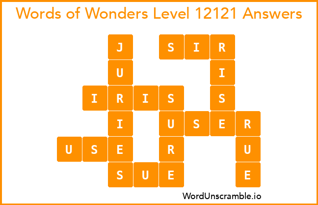 Words of Wonders Level 12121 Answers