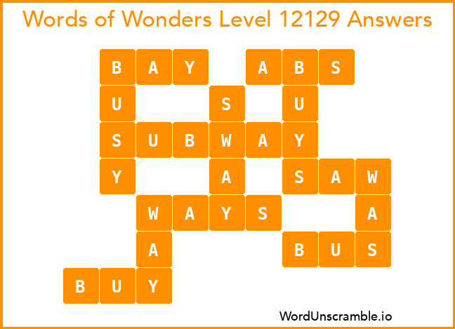 Words of Wonders Level 12129 Answers