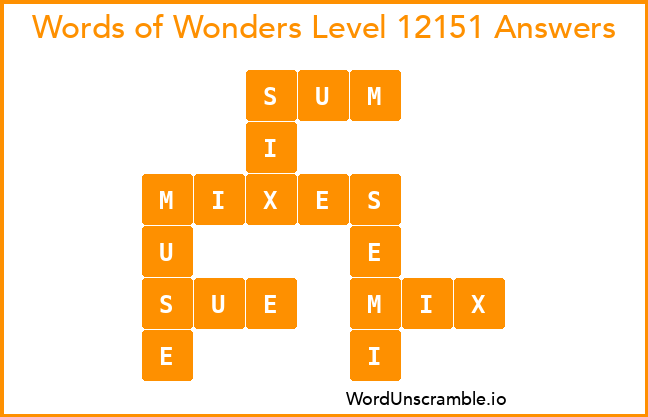Words of Wonders Level 12151 Answers