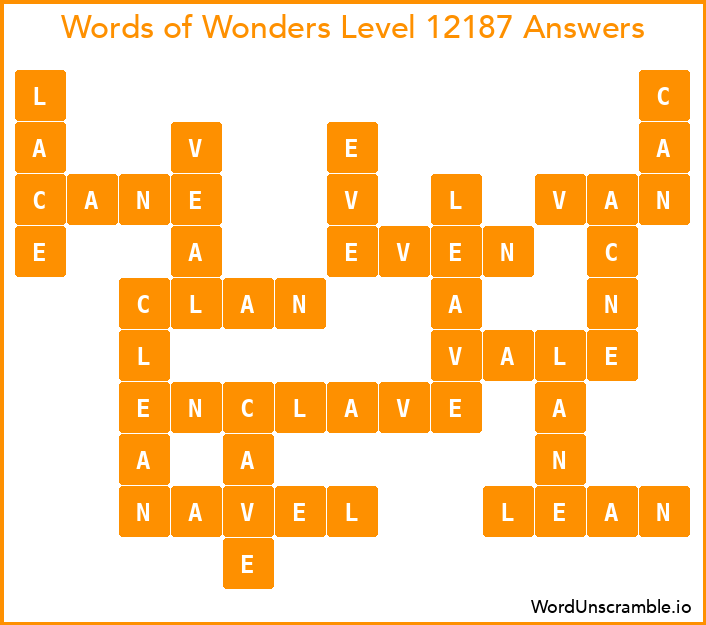Words of Wonders Level 12187 Answers