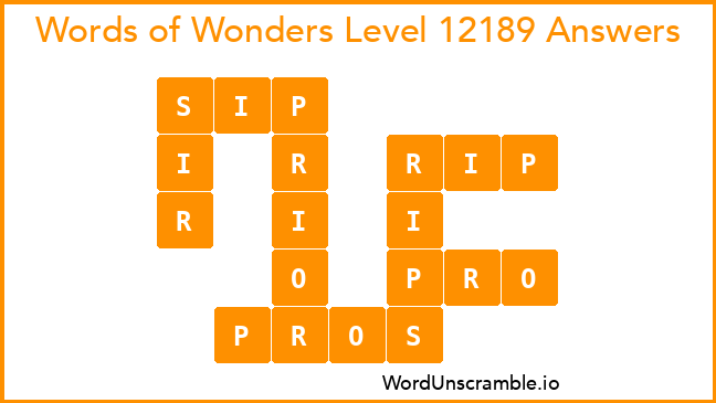Words of Wonders Level 12189 Answers