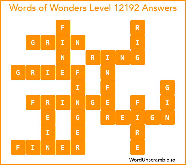 Words of Wonders Level 12192 Answers