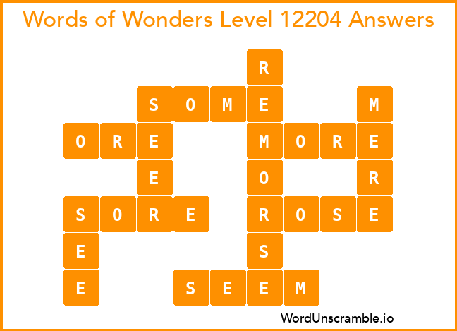 Words of Wonders Level 12204 Answers