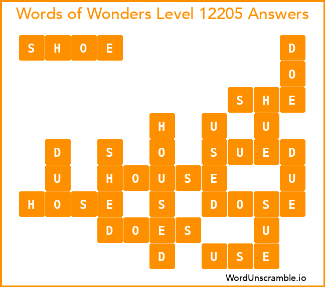 Words of Wonders Level 12205 Answers