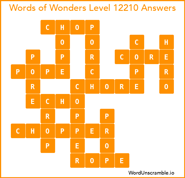 Words of Wonders Level 12210 Answers