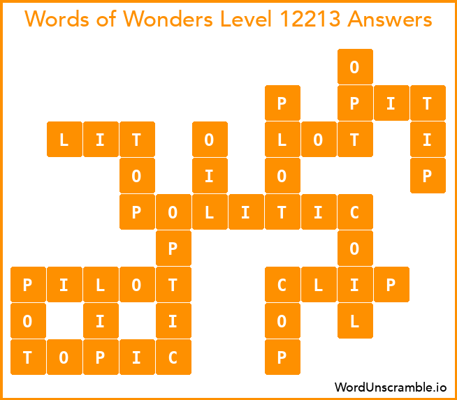 Words of Wonders Level 12213 Answers