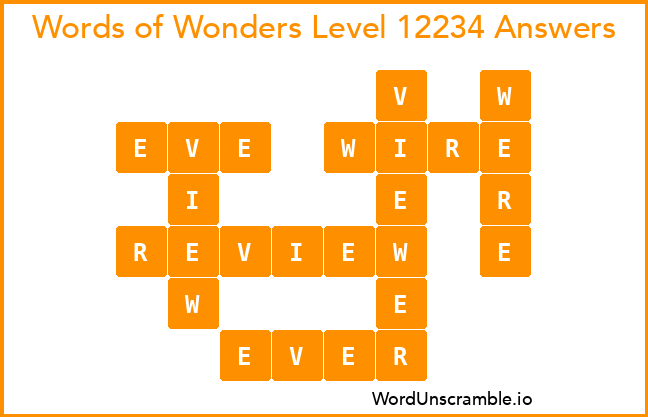 Words of Wonders Level 12234 Answers