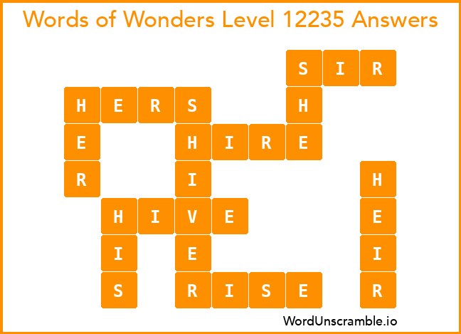 Words of Wonders Level 12235 Answers