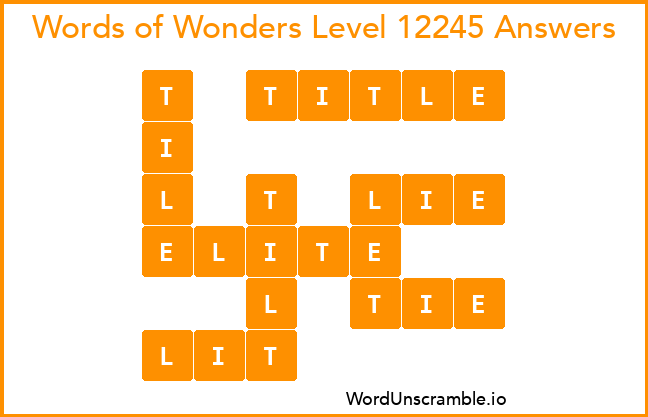 Words of Wonders Level 12245 Answers