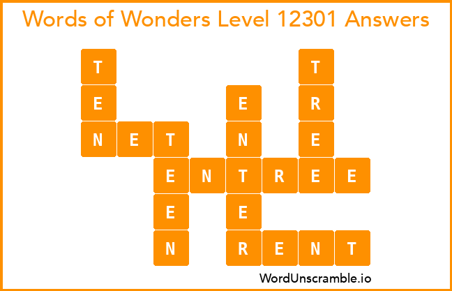 Words of Wonders Level 12301 Answers