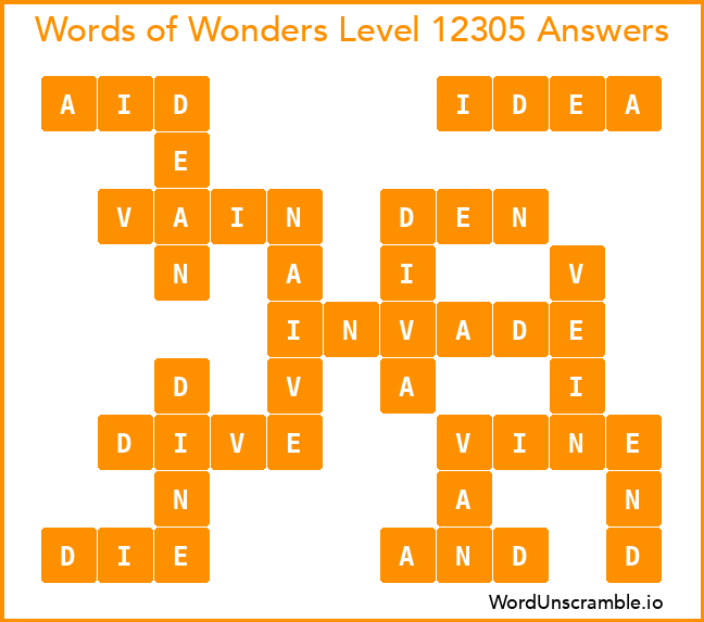 Words of Wonders Level 12305 Answers