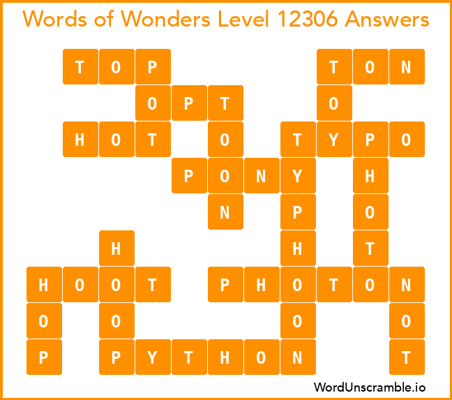 Words of Wonders Level 12306 Answers