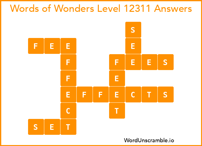 Words of Wonders Level 12311 Answers