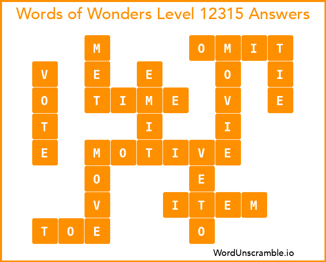 Words of Wonders Level 12315 Answers