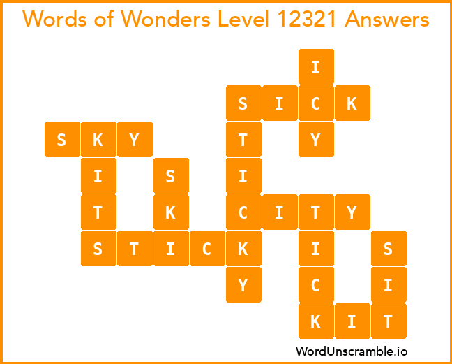 Words of Wonders Level 12321 Answers