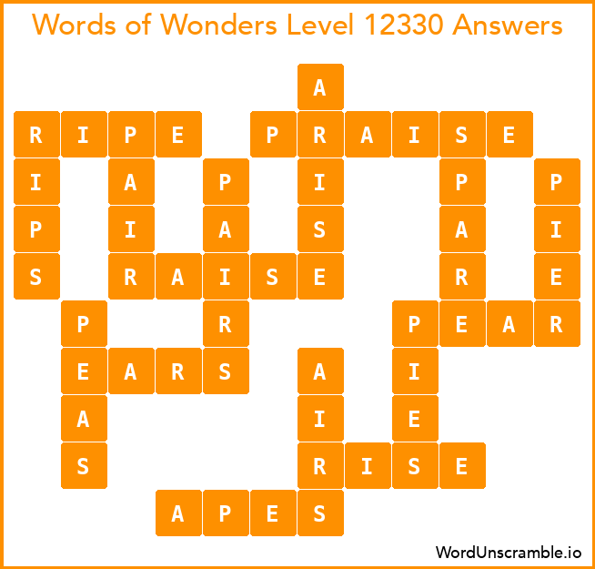 Words of Wonders Level 12330 Answers