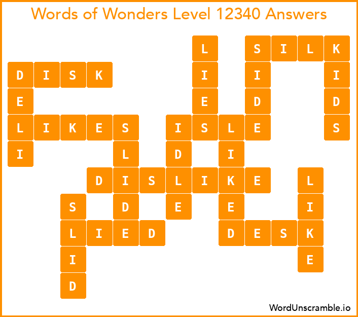 Words of Wonders Level 12340 Answers