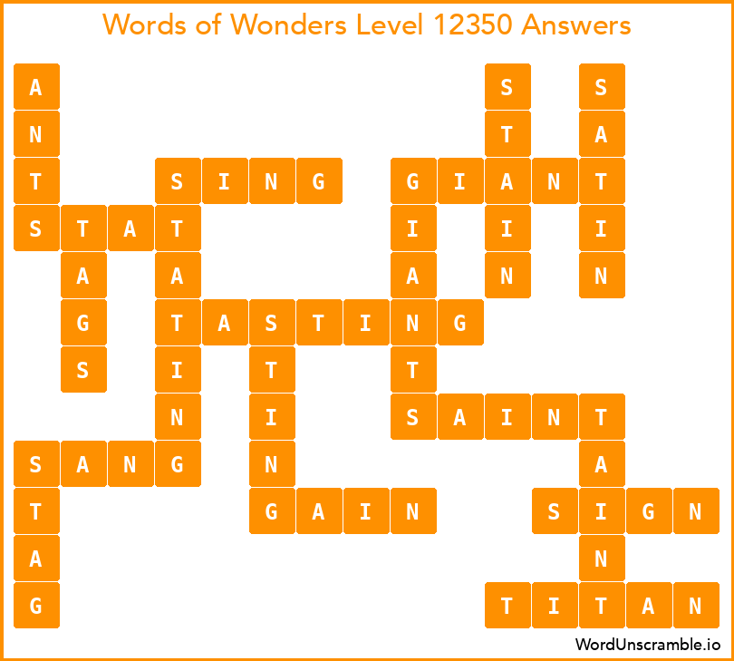 Words of Wonders Level 12350 Answers