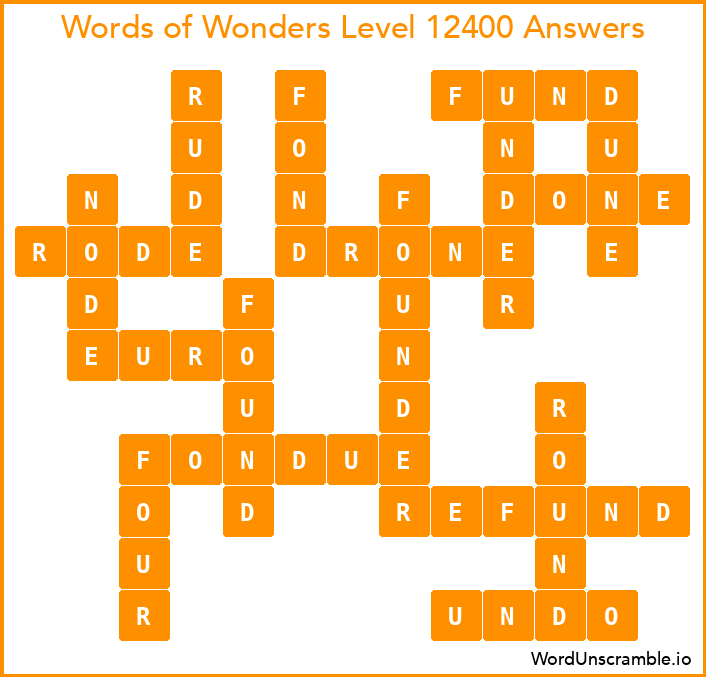 Words of Wonders Level 12400 Answers