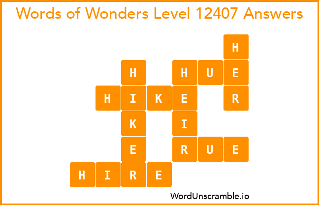 Words of Wonders Level 12407 Answers